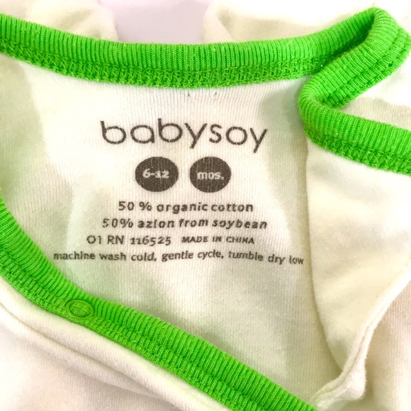 Two Babysoy One Piece Snap Footie Sleeper Pajamas Size 6-12 Months - Picture 6 of 6